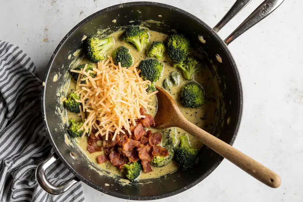 Chicken Roulade Recipe (Step-by-Step Guide with 3 Fillings + Pro Tips) 2 Chicken Roulade broccoli cheddar bacon filling in bowl