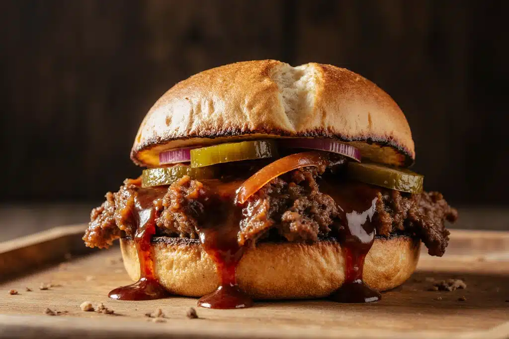chopped brisket sandwich