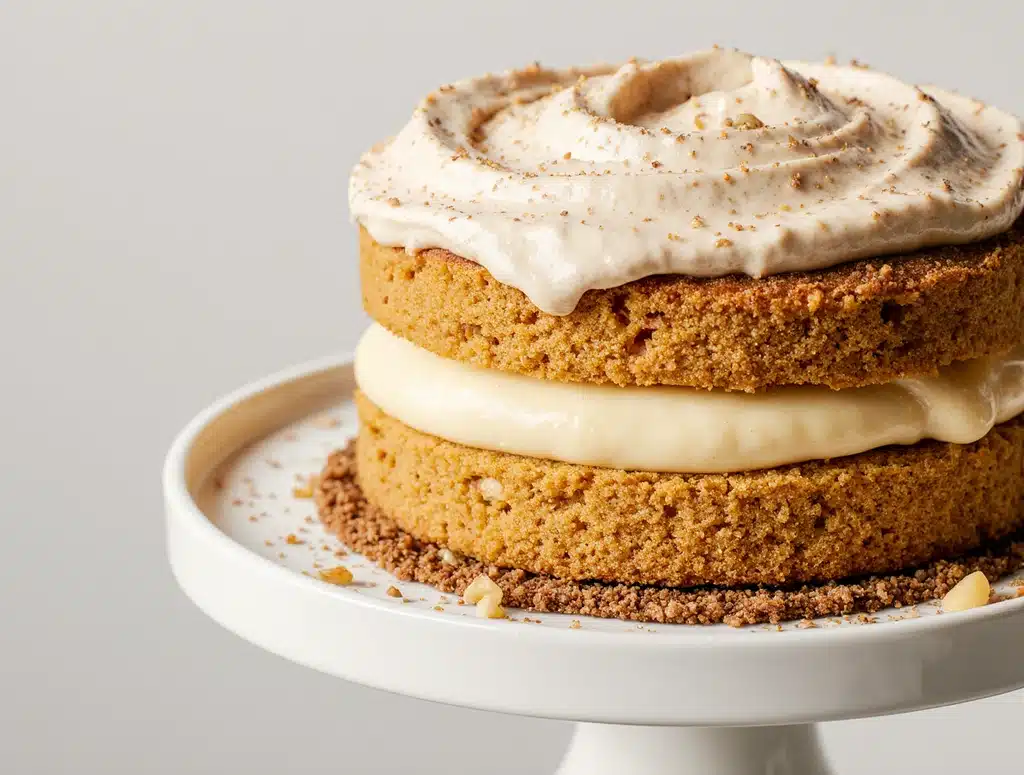 Best Creme Brulee Cake Recipe (Irresistible Brûléed Topping & Creamy Custard) 2 Creme Brulee Cake with Vanilla Bean Layers