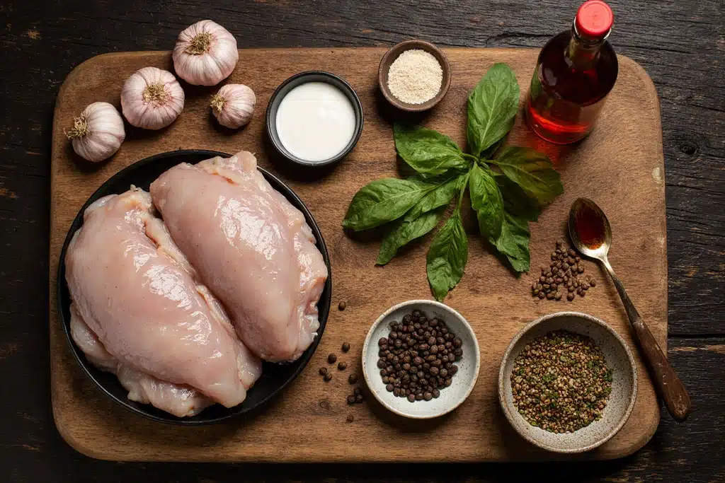 How to Make moe's adobo chicken: The Perfect Copycat Recipe for Authentic Flavor 2 Fresh ingredients laid out for moe's adobo chicken recipe