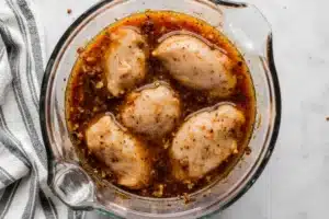 Adobo Chicken Moes - Copycat Moe's Southwest Grill Recipe 8 Chicken thighs marinating for Adobo Chicken Moes