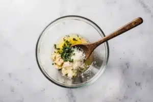 Melt in Your Mouth Garlic Parmesan Chicken Meatloaf: Easy, Healthy, and Family-Approved 7 Garlic parmesan glaze ingredients mixed in a bowl