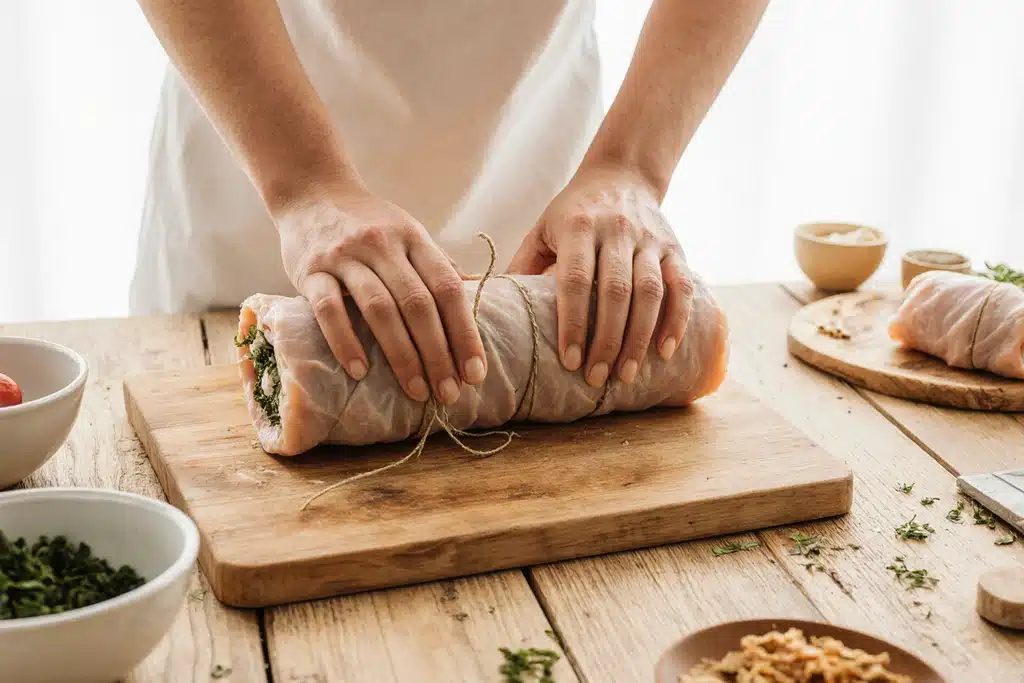 Easy Chicken Roulade Recipe: Spinach & Mushroom Stuffed with Creamy Sauce (Step-by-Step Guide) 7 chicken roulade recipe