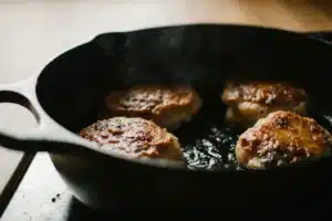 Chicken Birria Tacos Recipe: Authentic Mexican Flavor (Oven, Instant Pot & Slow Cooker) 17 Searing chicken thighs for chicken birria tacos