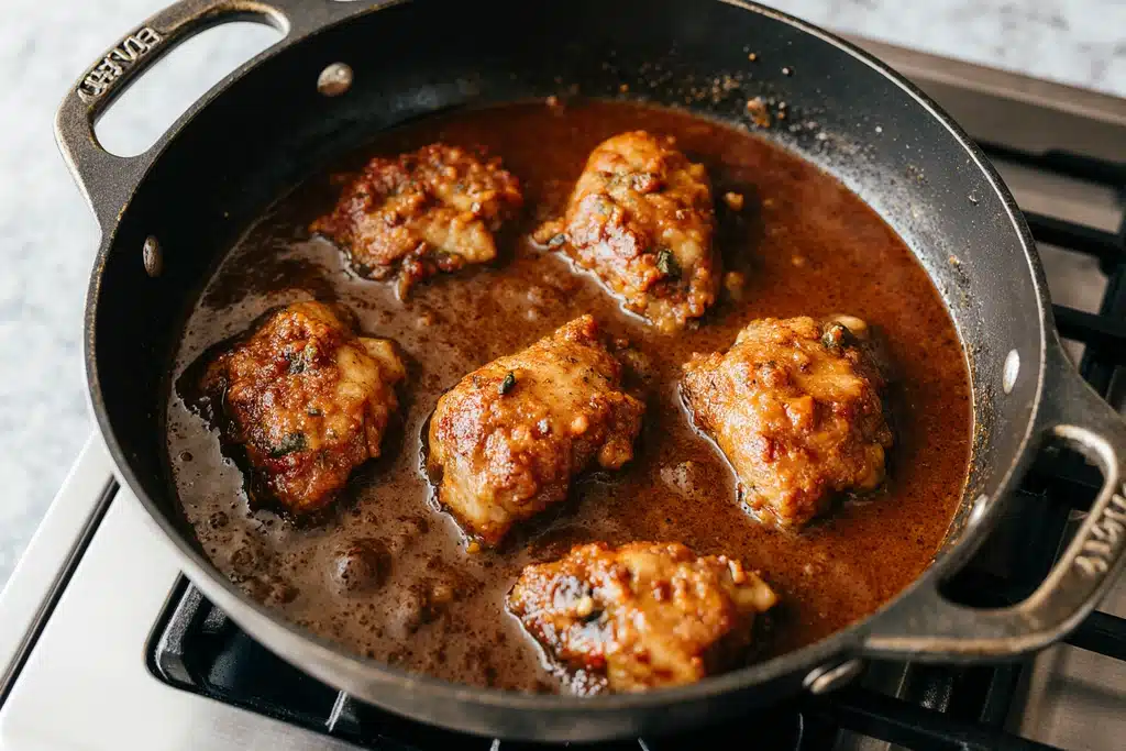 How to Make moe's adobo chicken: The Perfect Copycat Recipe for Authentic Flavor 5 Simmering moe's adobo chicken in sauce