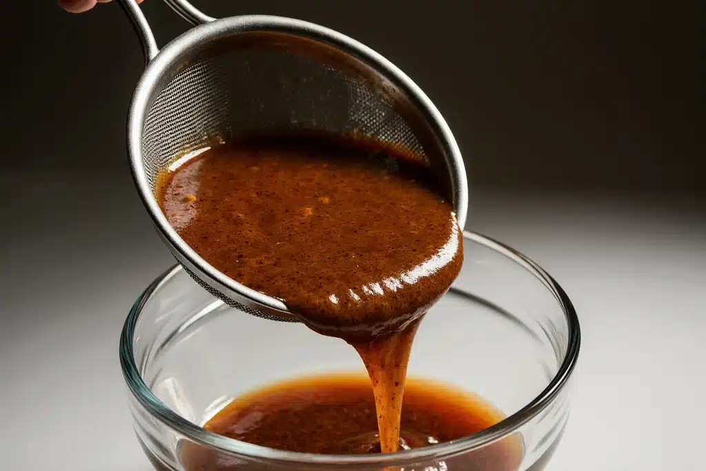 Authentic Omakase Sauce Recipe | Easy Japanese Sushi Sauce 17 Straining the omakase sauce into clean jar