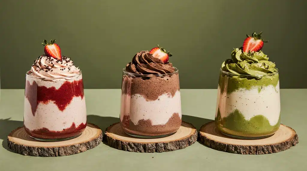 Strawberry Delight DTI recipe variations with matcha and chocolate