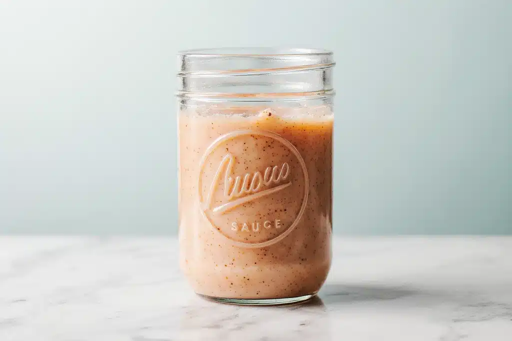 Yum Yum Sauce Recipe – Authentic Japanese Steakhouse Copycat 5 Chilled yum yum sauce recipe in a jar