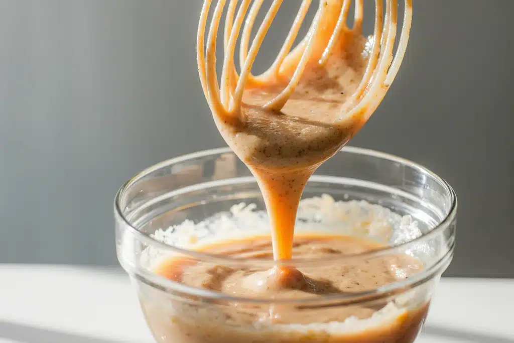 Yum Yum Sauce Recipe – Authentic Japanese Steakhouse Copycat 4 Whisking ingredients to make smooth yum yum sauce recipe