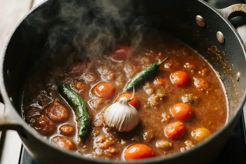 Authentic Makhani Sauce Recipe | Easy Butter Chicken Sauce 10 Cooking fresh tomatoes, garlic, and ginger for makhani sauce base