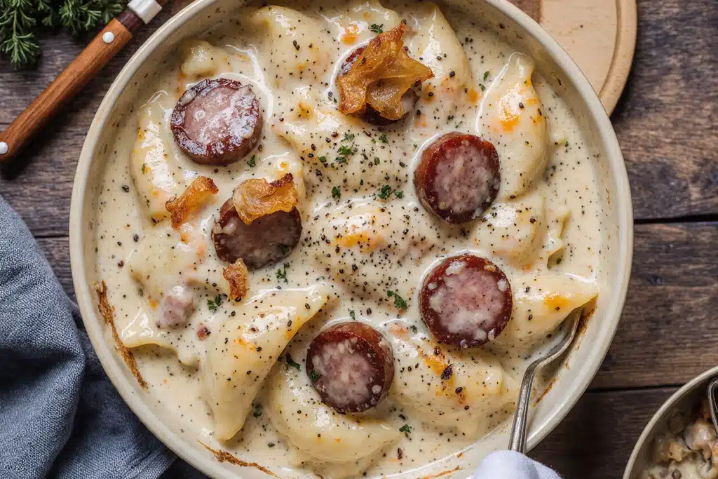 Crockpot Pierogi Casserole with Kielbasa: A Comfort Food Delight 4 img 8 6