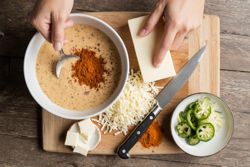 Prep Chicken Enchilada Soup Seasonings and Dairy