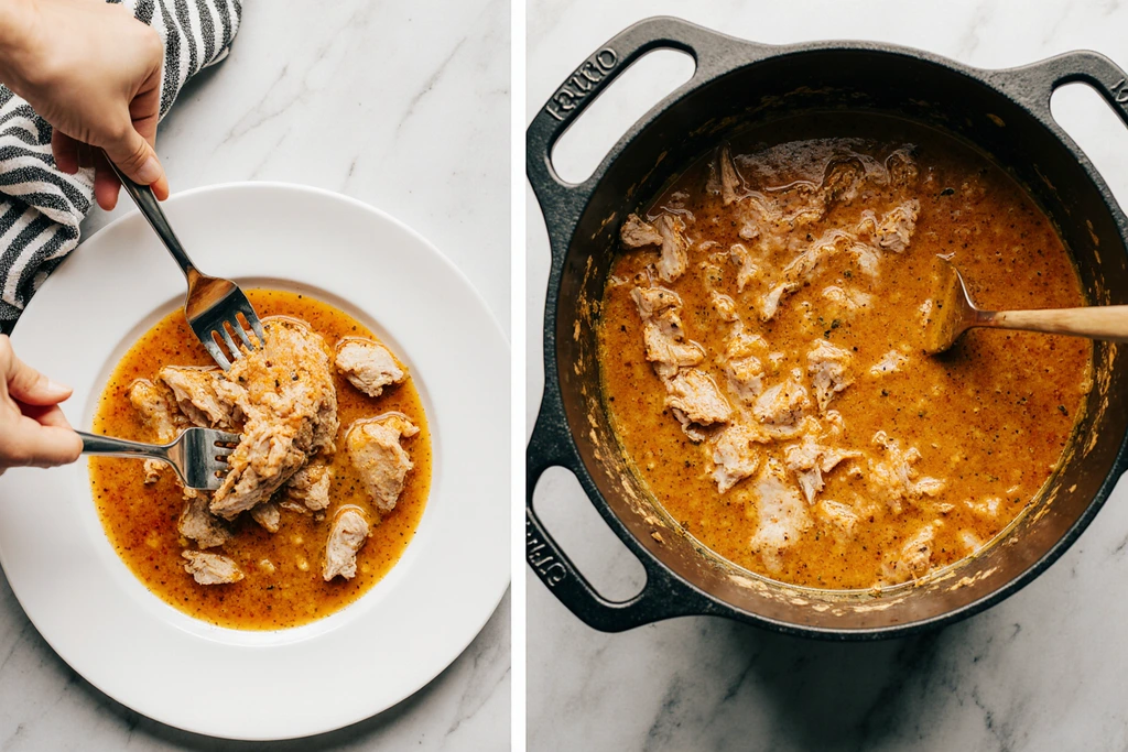 Shredding Chicken for Enchilada Soup