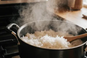Step 2 Cook Rice for Spicy Salmon Sushi Bake