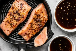 Step 4 Cook Salmon for Spicy Salmon Sushi Bake