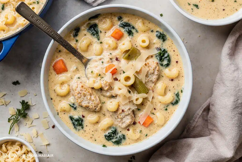 Creamy Chicken Soup with Pasta and Spinach: A Comforting One-Pot Meal 4 img 1 6