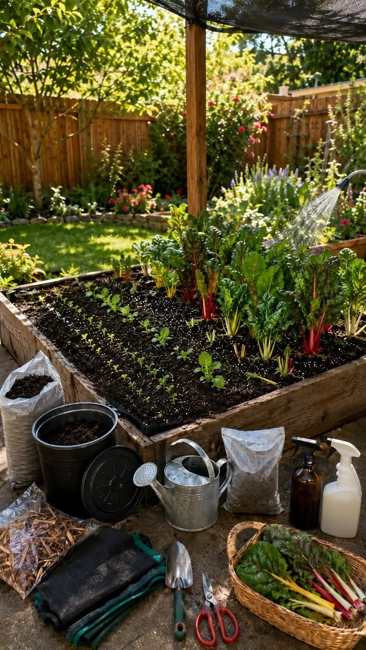 Backyard-Ready Crate-Based Swiss Chard Gardens 1 Crate-based Swiss chard gardens in a backyard setting