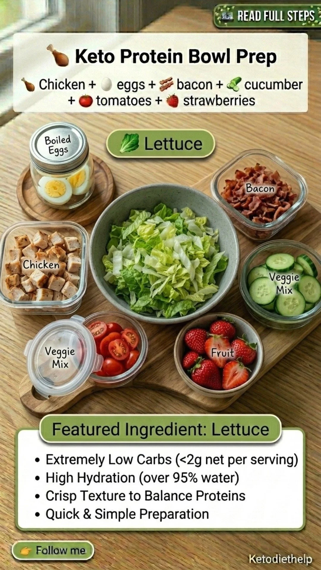 Chicken Cobb Salad Lunch Box 1 Chicken Cobb Salad packed in a lunch box with fresh ingredients