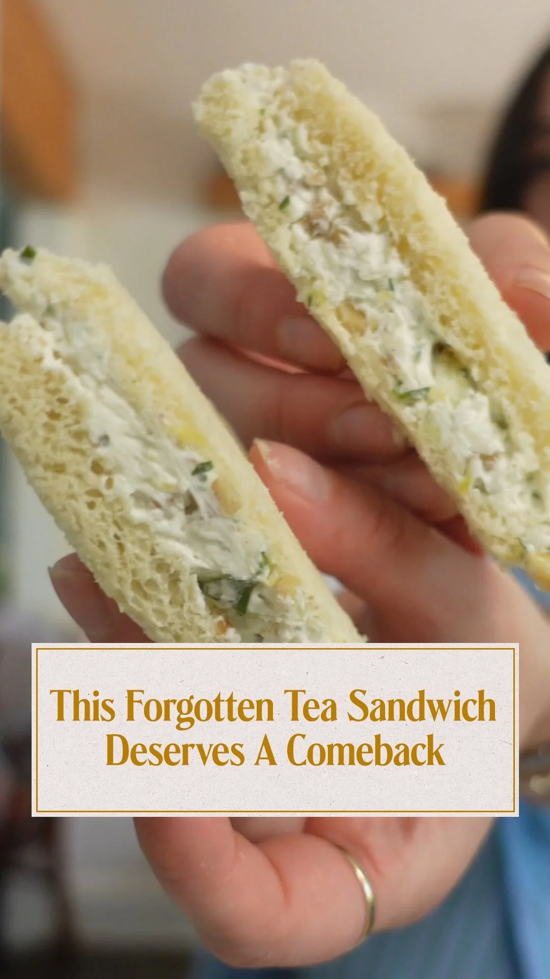 Cream cheese and walnut sandwiches on a plate, perfect for lunch.