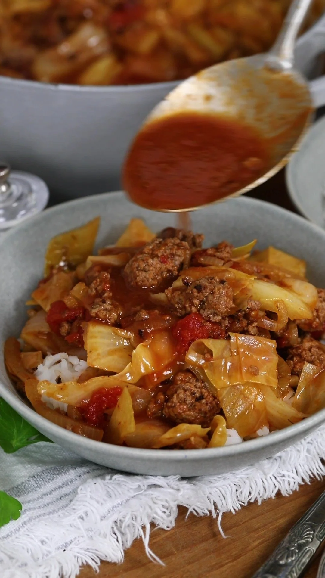 Ground Beef with Cabbage Recipe 1 Ground beef with cabbage dish served on a plate
