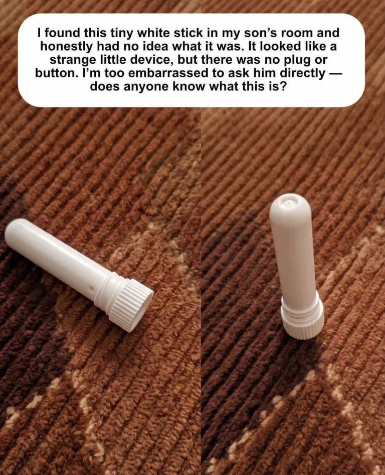Mysterious white stick found in a child's room, sparking curiosity and intrigue.
