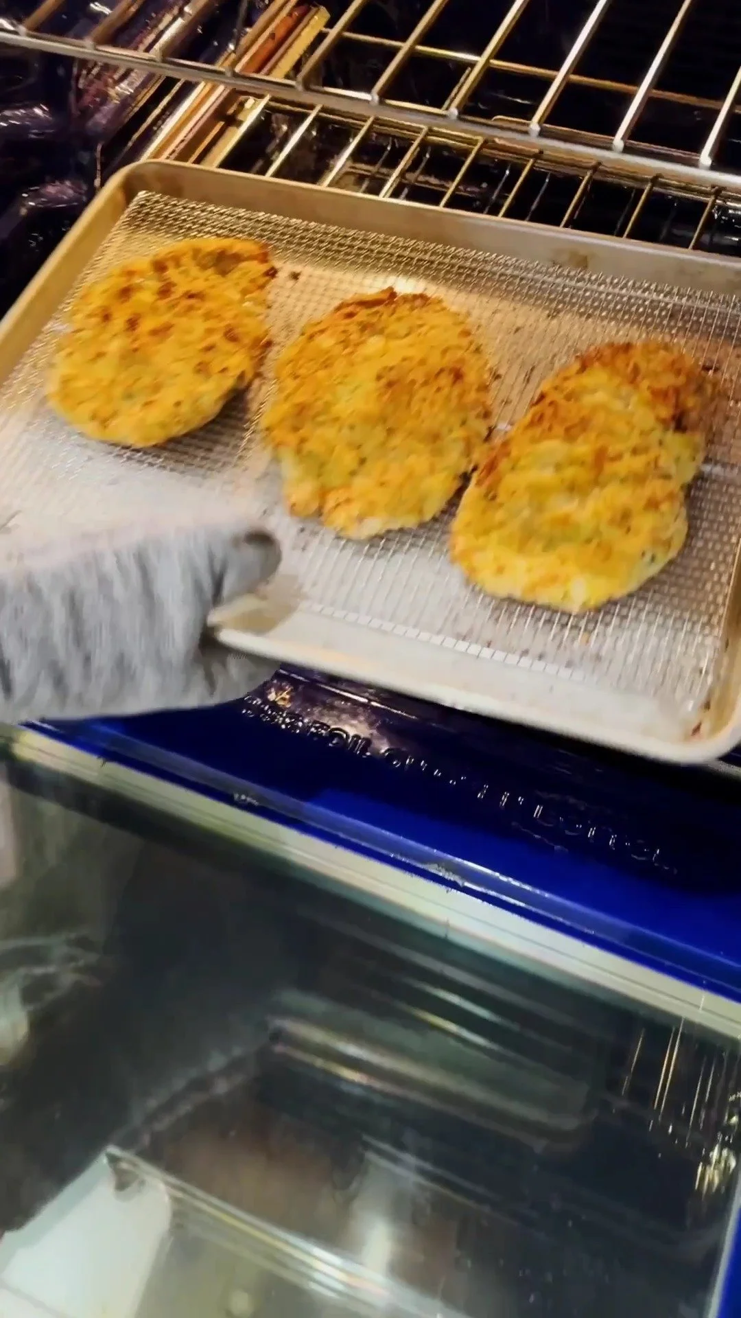 Oven-Baked Crispy Parmesan Chicken 1 Oven-Baked Crispy Parmesan Chicken on a plate, garnished with herbs