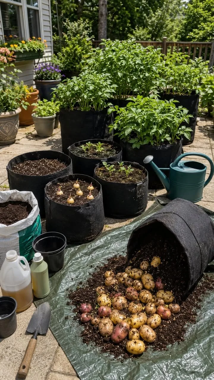Potatoes in Pots: Easy Patio Harvest 1 Growing potatoes in pots for a successful patio harvest.