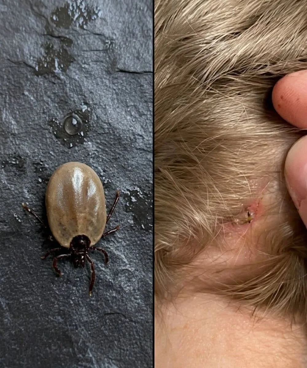 Parent comforting child after finding lice in hair and seeking solutions